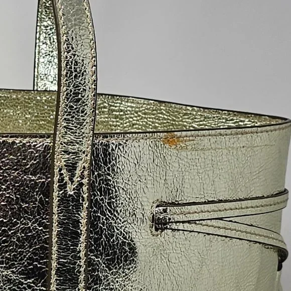 Jimmy Choo Barra Tote in Light Gold Distressed Metallic - Picture 8 of 12